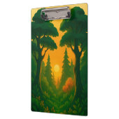 Levendige Zonsondergang Bos Illustratie Klembord (Links)