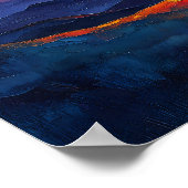 Levendige Zonsondergang Boven Bergketen – Abstract Poster (Hoek)