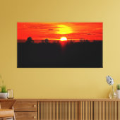 Levendige Zonsondergang Boven Bos Horizon Canvas Afdruk (Insitu (Woonkamer))