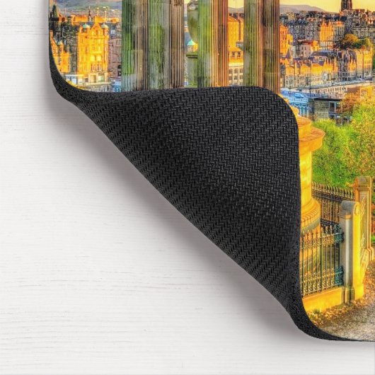 Levendige zonsondergang boven Edinburgh, Schotland Muismat (Hoek)