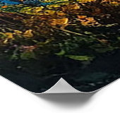 Levendige Zonsondergang Boven Oceaangolven Poster (Hoek)