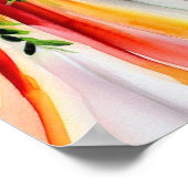 Levendige zonsondergang, Bruids Cascading Bouquet  Poster (Hoek)