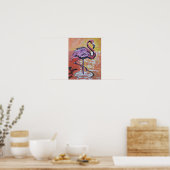 Levendige Zonsondergang Flamingo Poster (Keuken)
