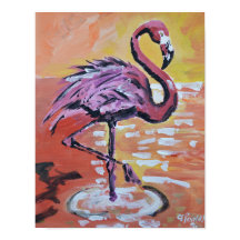 Levendige Zonsondergang Flamingo