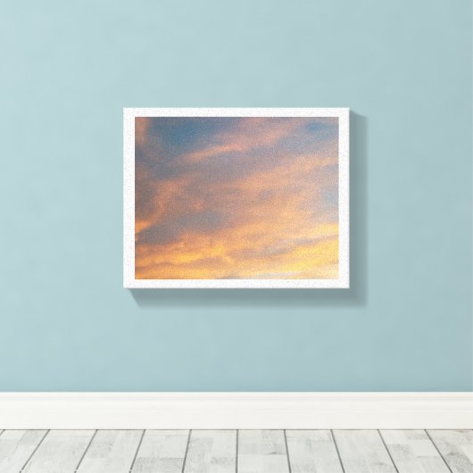 Levendige zonsondergang in de wolken canvas afdruk (Insitu (Houten vloer))