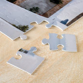 Levendige zonsondergang in Santorini Griekenland Legpuzzel (Zijkant)