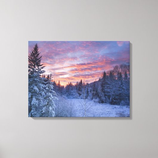 Levendige zonsondergang kleurt de lucht boven wint canvas afdruk (Voorkant)
