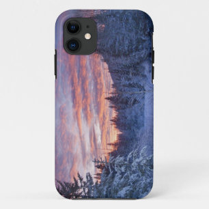Levendige zonsondergang kleurt de lucht boven wint iPhone 11 hoesje