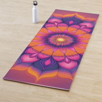 Levendige Zonsondergang Mandala Yoga Mat