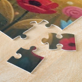 Levendige Zonsondergang Moderne Berglandschap & Bl Legpuzzel (Zijkant)