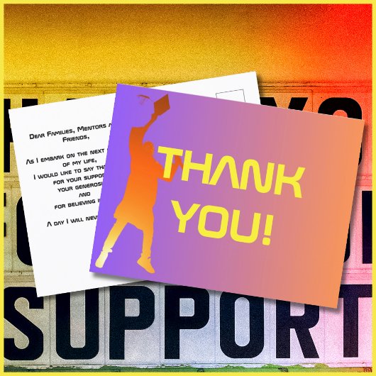 Levendige Zonsondergang Moderne Tech Afstudeerfees Briefkaart