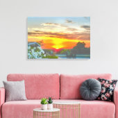 Levendige Zonsondergang Op Het Dak 2295 Canvas Afdruk (Insitu (Woonkamer))