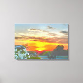 Levendige Zonsondergang Op Het Dak 2295 Canvas Afdruk (Voorkant)