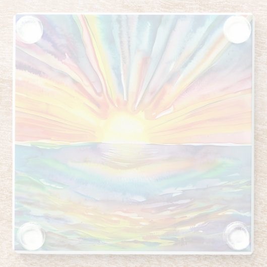 Levendige zonsondergang over de Water Reflection A Glazen Onderzetter