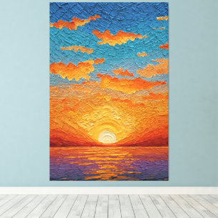 Levendige Zonsondergang Reflecties Over Water Abst Canvas Afdruk