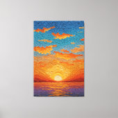 Levendige Zonsondergang Reflecties Over Water Abst Canvas Afdruk (Voorkant)