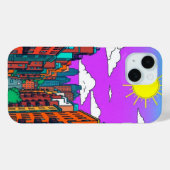 Levendige Zonsondergang Stedelijk Stadslandschap P Case-Mate iPhone Case (Achterkant (horizontaal))