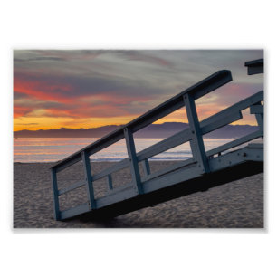 Levendige zonsondergangkleur - Marina Del Rey, CA Foto Afdruk