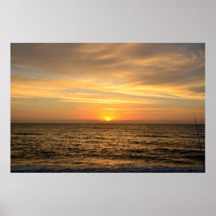 Levendige zonsopgang boven de oceaan poster