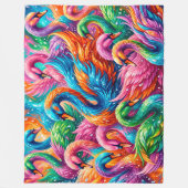 Levendige Zwanendroomlandschap – Psychedelische Bo Fleece Deken (Voorkant)