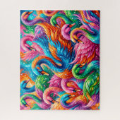 Levendige Zwanendroomlandschap – Psychedelische Bo Legpuzzel (Verticaal)