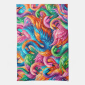 Levendige Zwanendroomlandschap – Psychedelische Bo Theedoek (Verticaal)