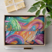 Levendige Zwanendroomlandschap – Psychedelische Bo Tissuepapier (Geschenk)