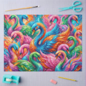 Levendige Zwanendroomlandschap – Psychedelische Bo Tissuepapier (Craft)