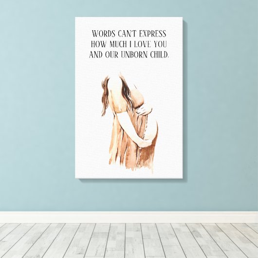 Levendige zwangerschap met kinderen met een Romant Canvas Afdruk (Insitu (Houten vloer))