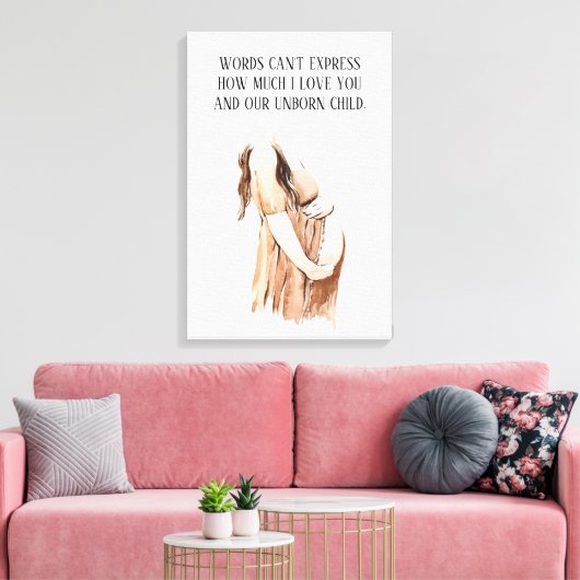Levendige zwangerschap met kinderen met een Romant Canvas Afdruk (Insitu (Woonkamer))