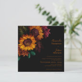 Levendige zwart verbrande Sinaasappel Floral Moder Kaart (Staand voorkant)