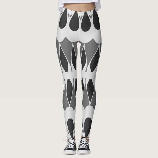 Levendige zwart-wit klassieker "Ratti_Creative_Art Leggings (Voorkant)