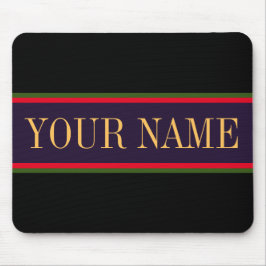 Levendige zwarte Paarse strepen, helder rood Muismat