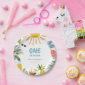 Levendige zwembadparty papieren bordje (Feest)