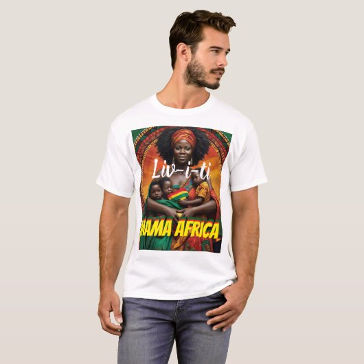 LEVENDIGHEID. MAMA AFRICA Mannen basic T-shirt (Voorkant volledig)