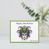 💜💛Levendigheid van Mardi Gras Briefkaart (Staand voorkant)