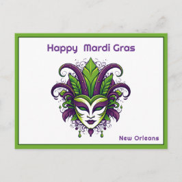 💜💛Levendigheid van Mardi Gras Briefkaart