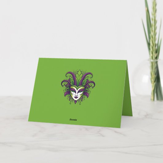 💜💛Levendigheid van Mardi Gras Kaart (Achterkant)