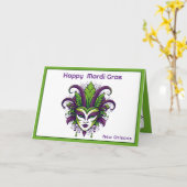 💜💛Levendigheid van Mardi Gras Kaart (Gele Bloem)
