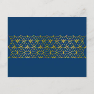 Levenflank / Blume des lebens - Border gold Briefkaart