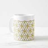 Levenflank / Blume des lebens - Border gold Koffiemok (Voorkant links)