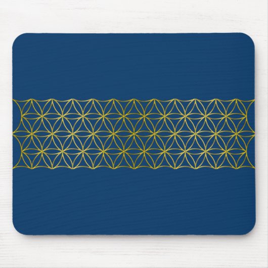 Levenflank / Blume des lebens - Border gold Muismat (Voorkant)