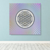 Levenflank / Blume des lebens - Button IX Canvas Afdruk (Insitu (Houten vloer))