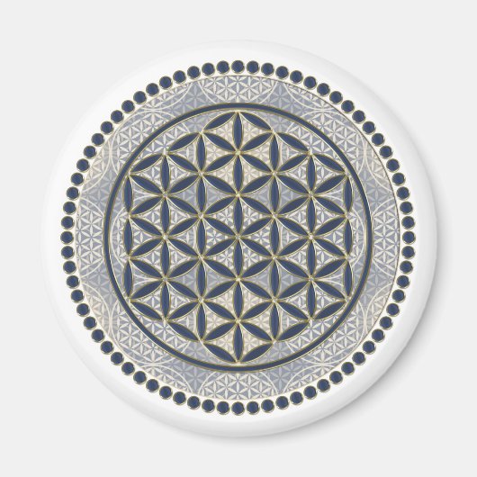 Levenflank / Blume des lebens - Button IX Magneet (Voorkant)