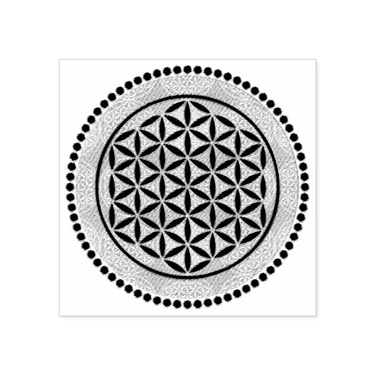 Levenflank / Blume des lebens - Button IX Rubberstempel (Afrduk)