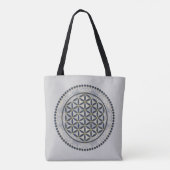 Levenflank / Blume des lebens - Button IX Tote Bag (Achterkant)