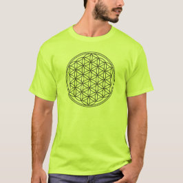 Levenflank / Blume des lebens - fijn zwart T-shirt