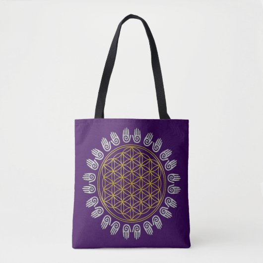 Levenflank / Blume des lebens - gedistilleerde han Tote Bag (Voorkant)