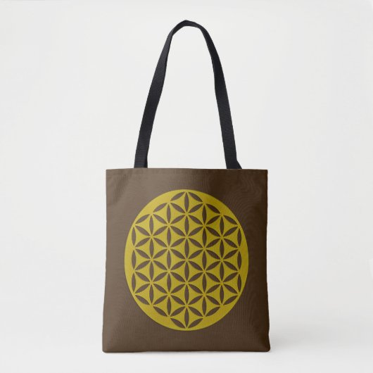 Levenflank / Blume des lebens - geponst goud Tote Bag (Voorkant)