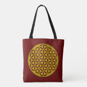 Levenflank / Blume des lebens - geponst goud Tote Bag (Achterkant)